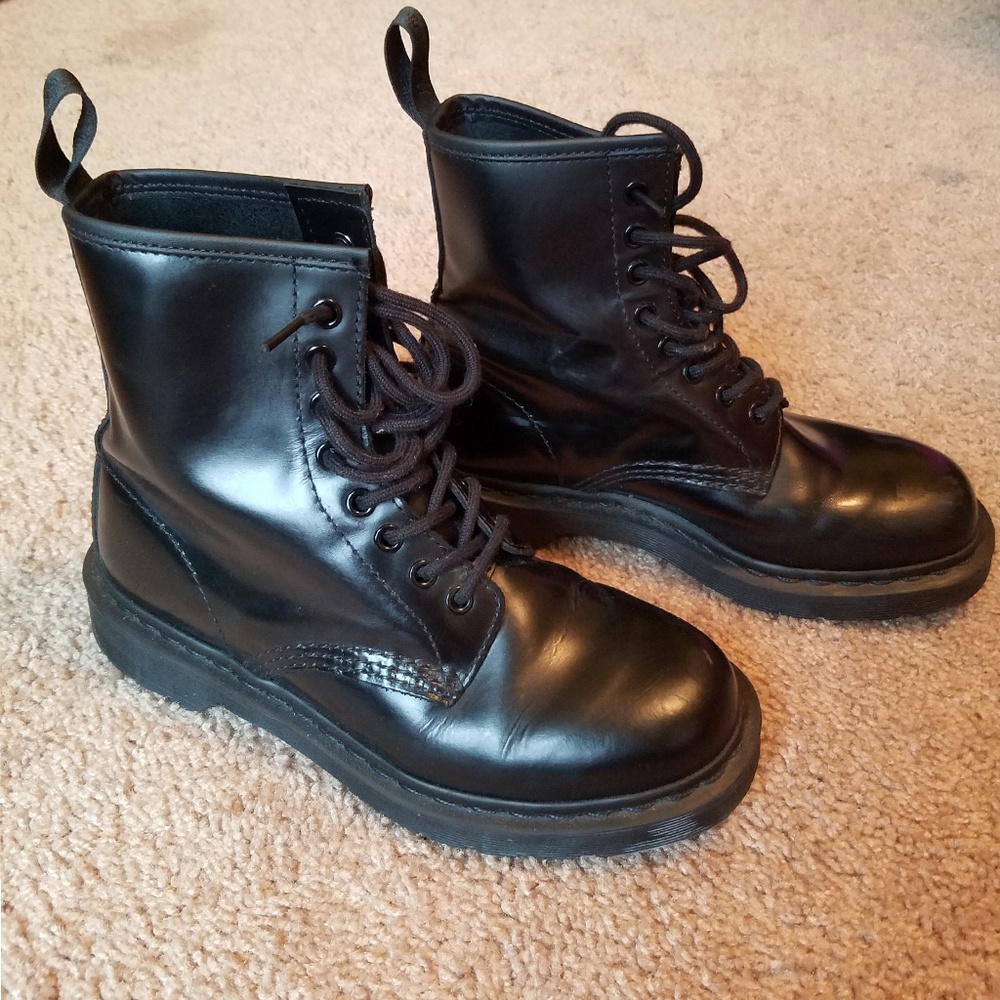 Black monochrome Dr. Martens